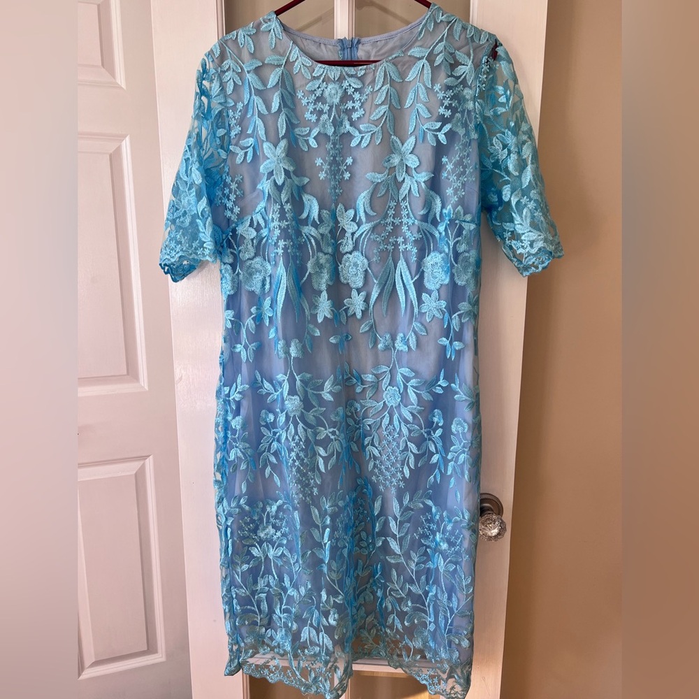 NWOT Mother of the Bride Blue Sheath dress